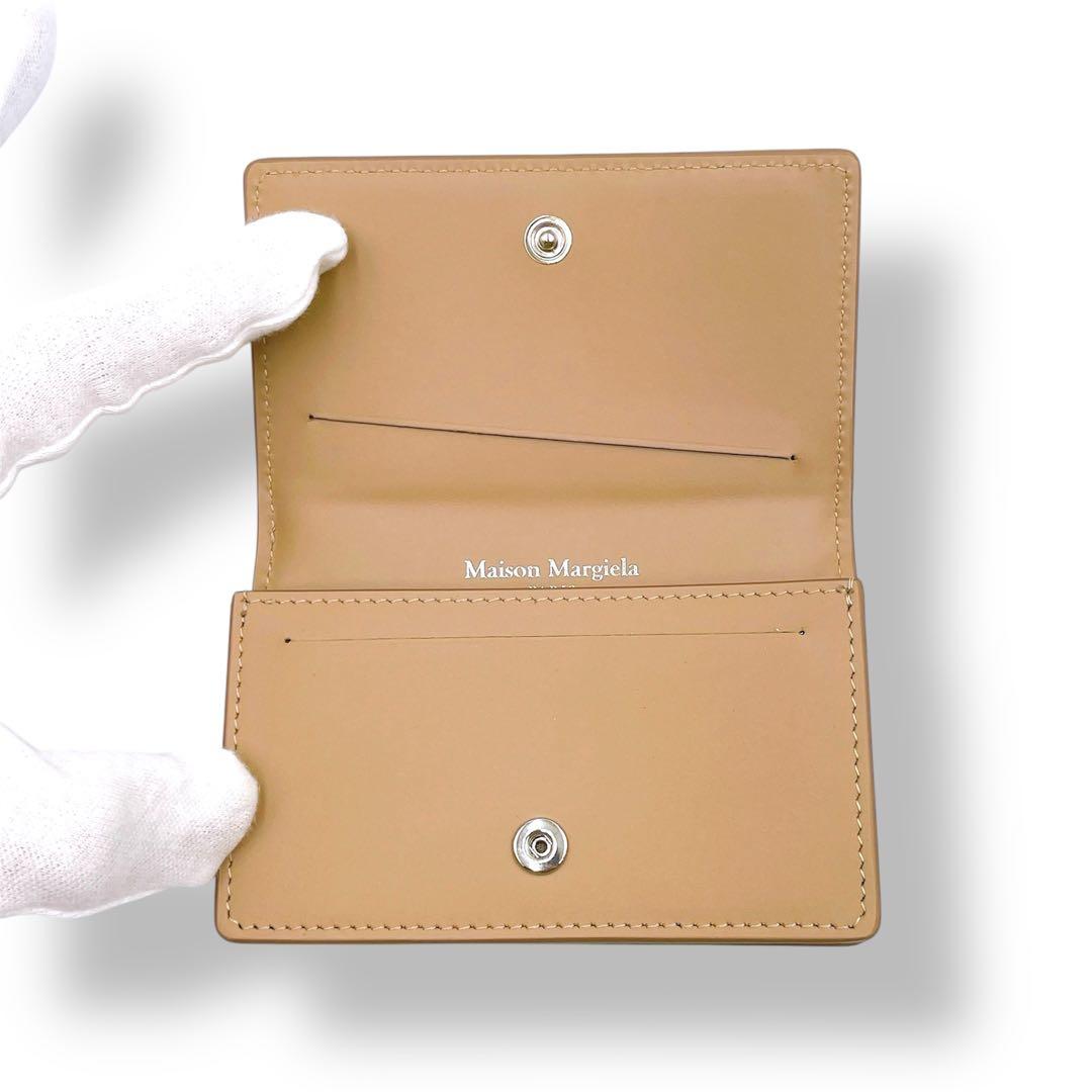 メゾンマルジェラ 名刺入れ カードケース ベージュ レザー 男女共用 ブランド
