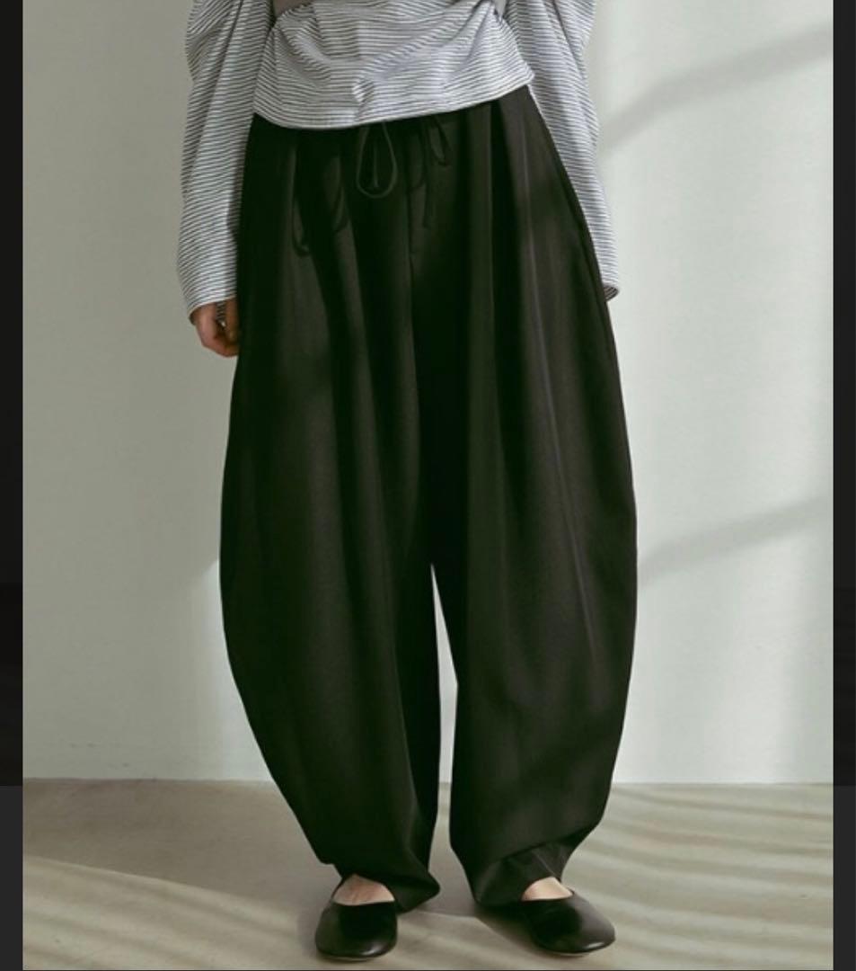 ETRE TOKYO キャバルリーツイルワイドパンツ ブラック　M