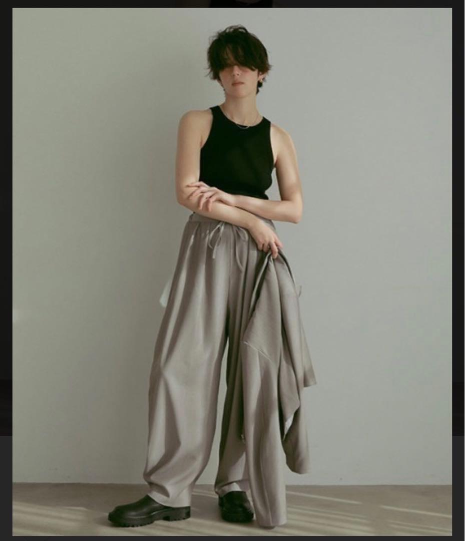 ETRE TOKYO キャバルリーツイルワイドパンツ ブラック　M