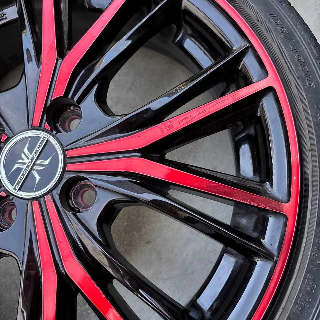 タイヤ　ホイール　ロクサーニ　マグナス　レッド　16インチ　100 4穴　+48