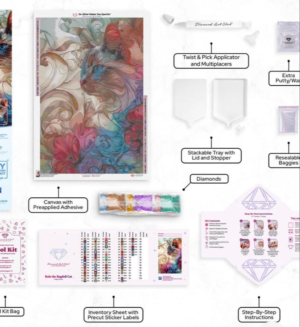 【完売品】ダイヤモンドアートクラブ　Rolo the Ragdoll Cat