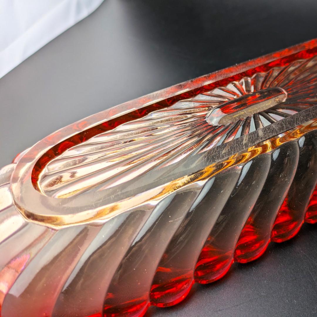 月末限定値下げ！レトロ感が可愛い★オールド バカラ バンブー トレイディッシュ皿