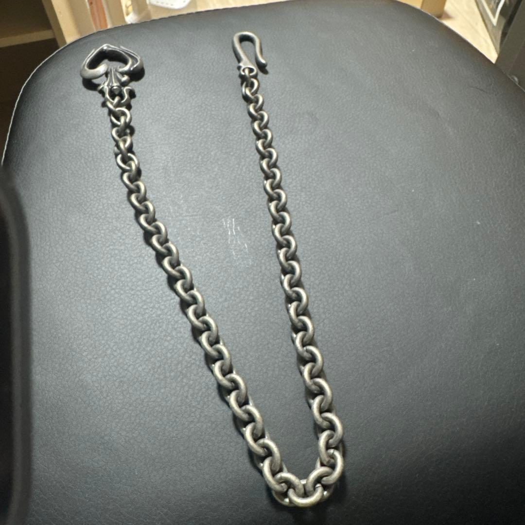 シルバーウォレットチェーン ハート型フック付き