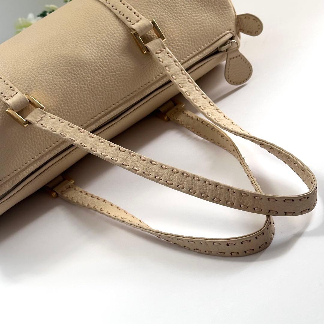 【使用感少ない】kitamura 元町 本革 肩掛け鞄 ハンドバッグ 上品