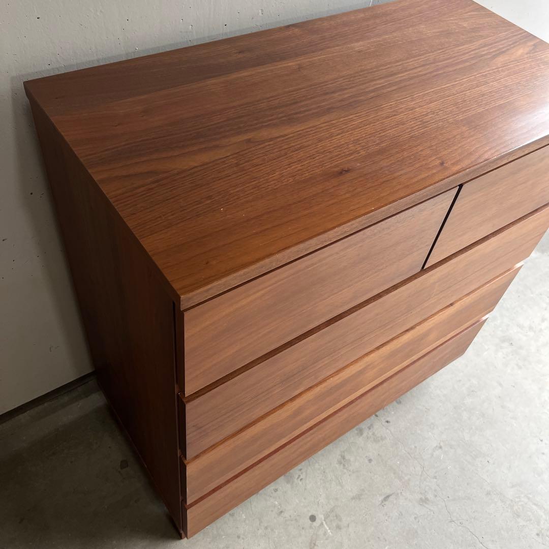 美品・廃盤希少★無印 ４段チェスト・ウォールナット材