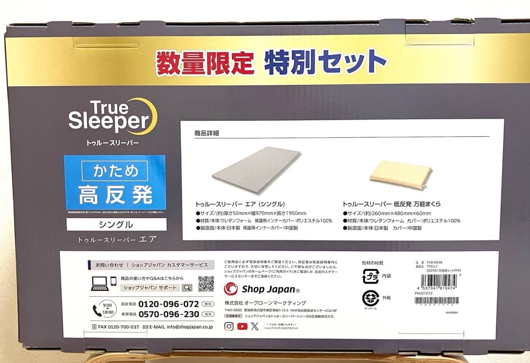 【新品2点＋カバー付】トゥルースリーパー エア 厚さ5cm 低反発万能まくら