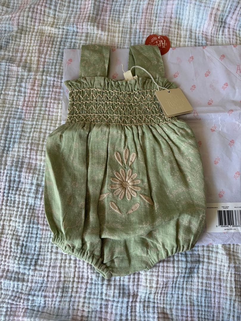 【新品未使用】apolina ロンパース　6-12m