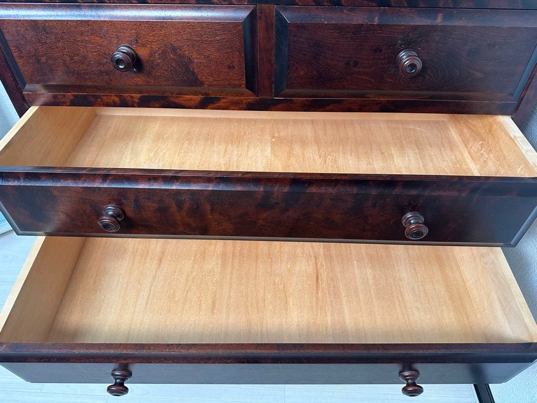 北海道民芸家具 チェスト 6段 整理箪笥 収納家具 チェスト 樺材 ※i4-2※