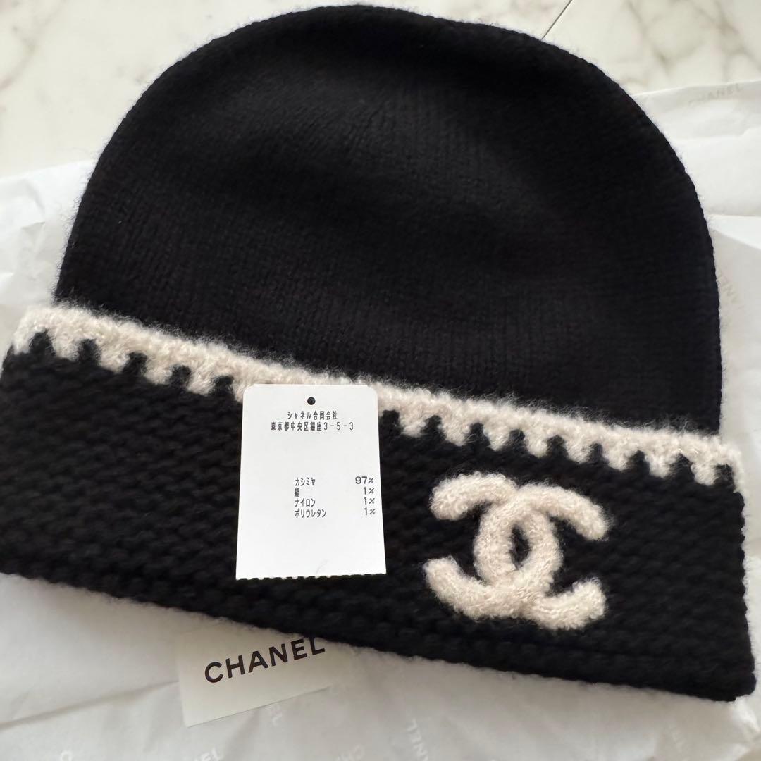 新品未使用　CHANELシャネル/カシミアニット帽