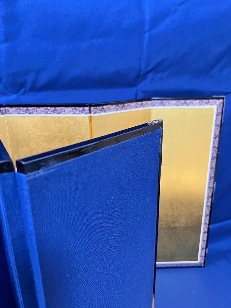 六曲屏風 金色の折りたたみ式飾り 極上金箔 金沢箔 雛人形 雛飾り 雛祭り