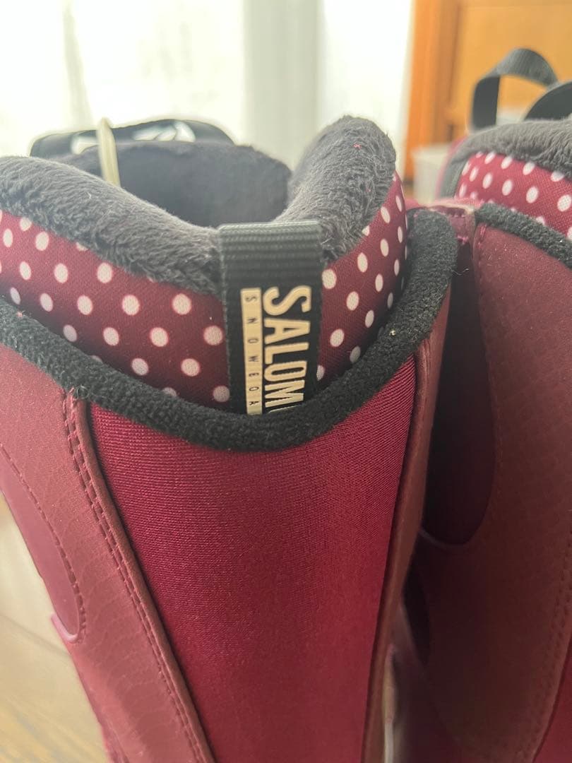 【美品】SALOMONスノボブーツ　サロモン　レディース　ドット柄