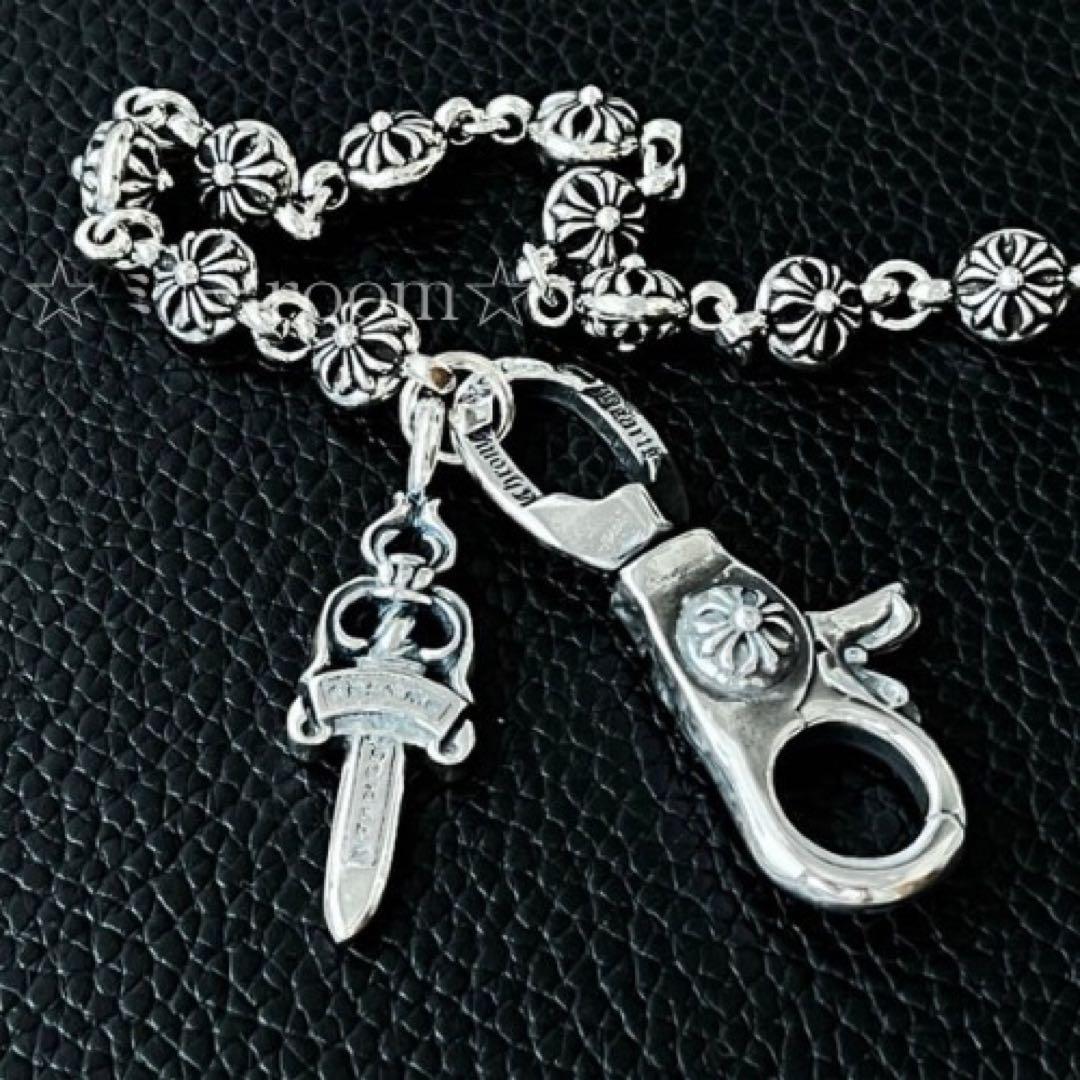 ウォレットチェーンS925 daggerクロスボールチェーンヴィンテージ ダガー