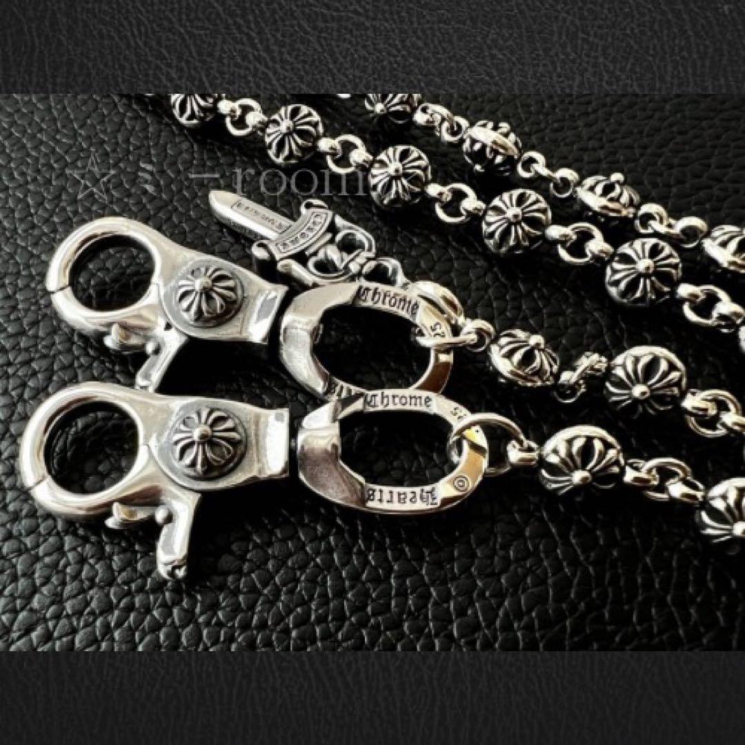 ウォレットチェーンS925 daggerクロスボールチェーンヴィンテージ ダガー