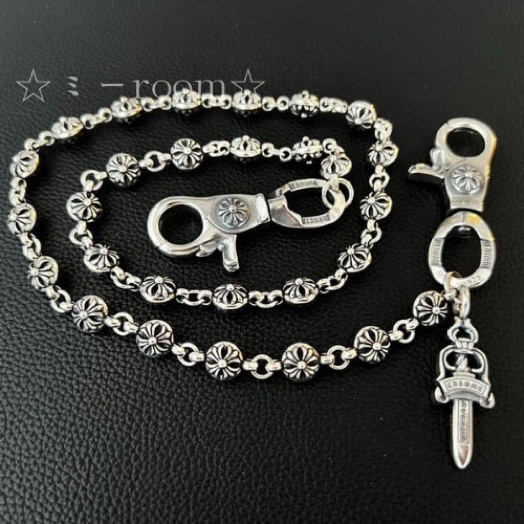 ウォレットチェーンS925 daggerクロスボールチェーンヴィンテージ ダガー