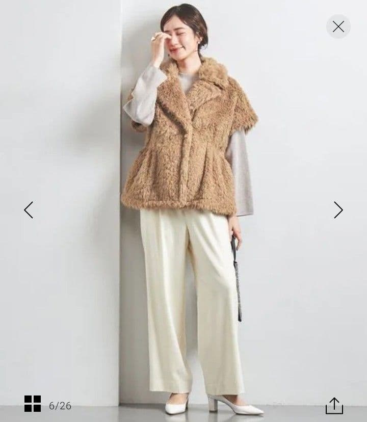 【着用回数２回】UNITED ARROWS　ボア ハーフスリーブ ベスト