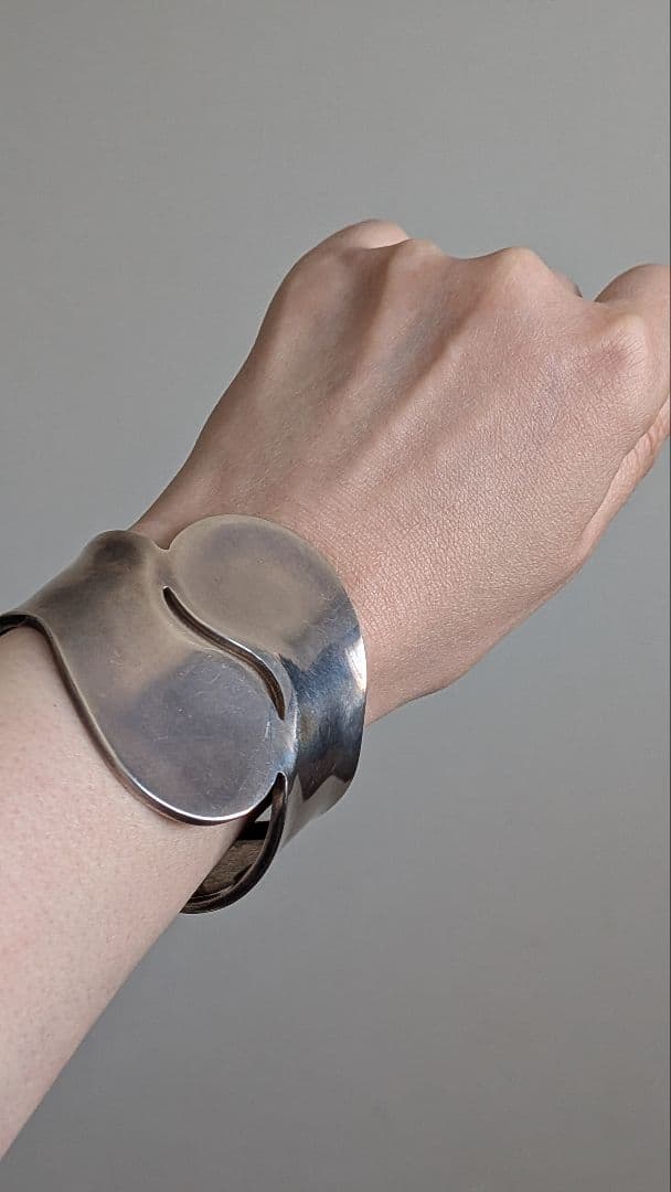 希少　ヴィンテージ シルバー925 変形 バングル