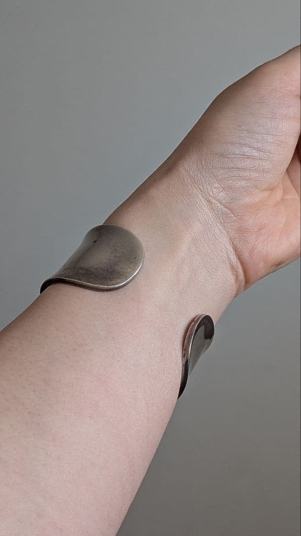 希少　ヴィンテージ シルバー925 変形 バングル