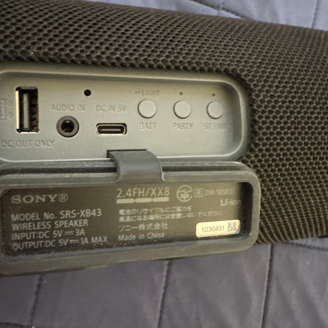 SONY srs-xb43 ワイヤレスポータブルスピーカー ブラック