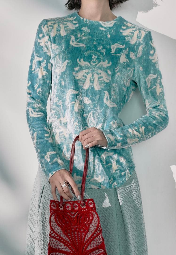 即*物様 Mame Kurogouchi 別注velour jersey top