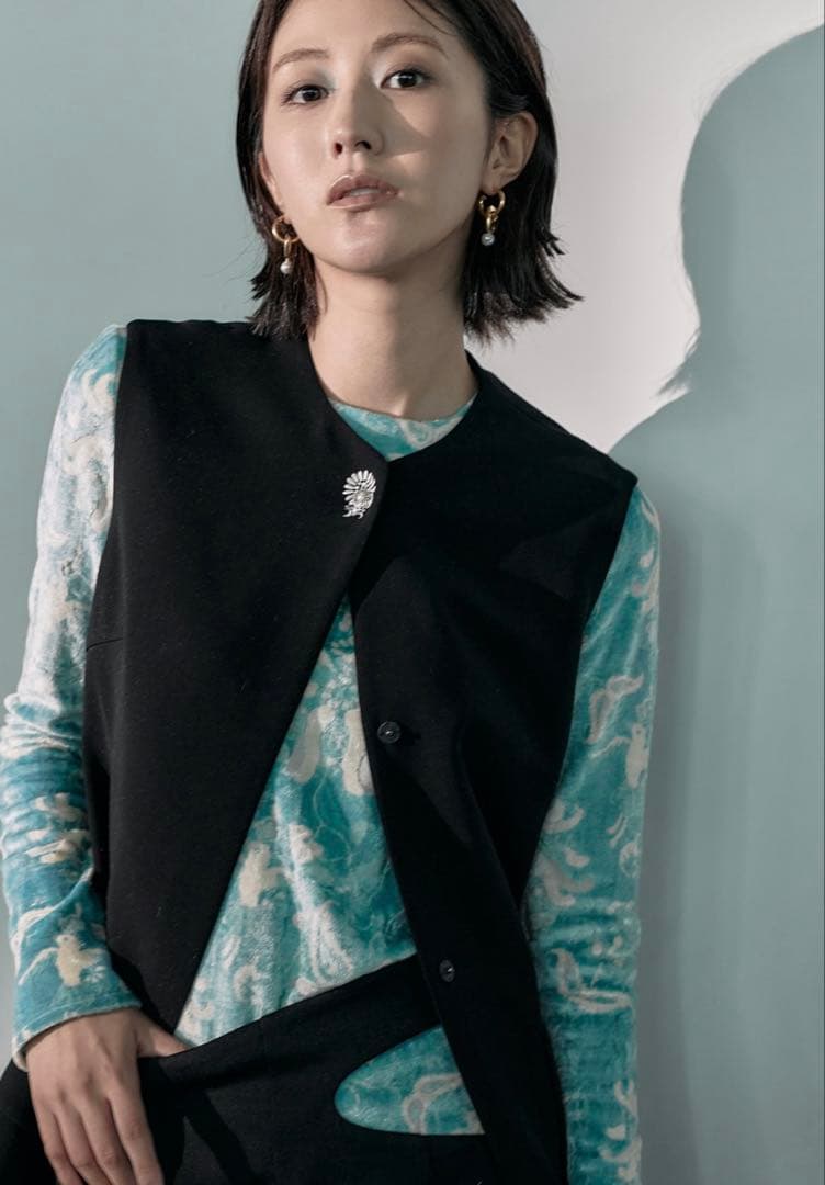 即*物様 Mame Kurogouchi 別注velour jersey top