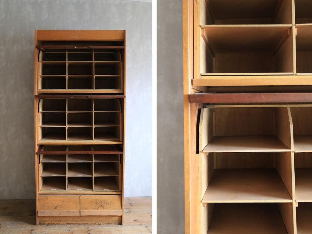 イギリスアンティーク木製27杯シャツキャビネット/食器棚飾り棚(43-134-1