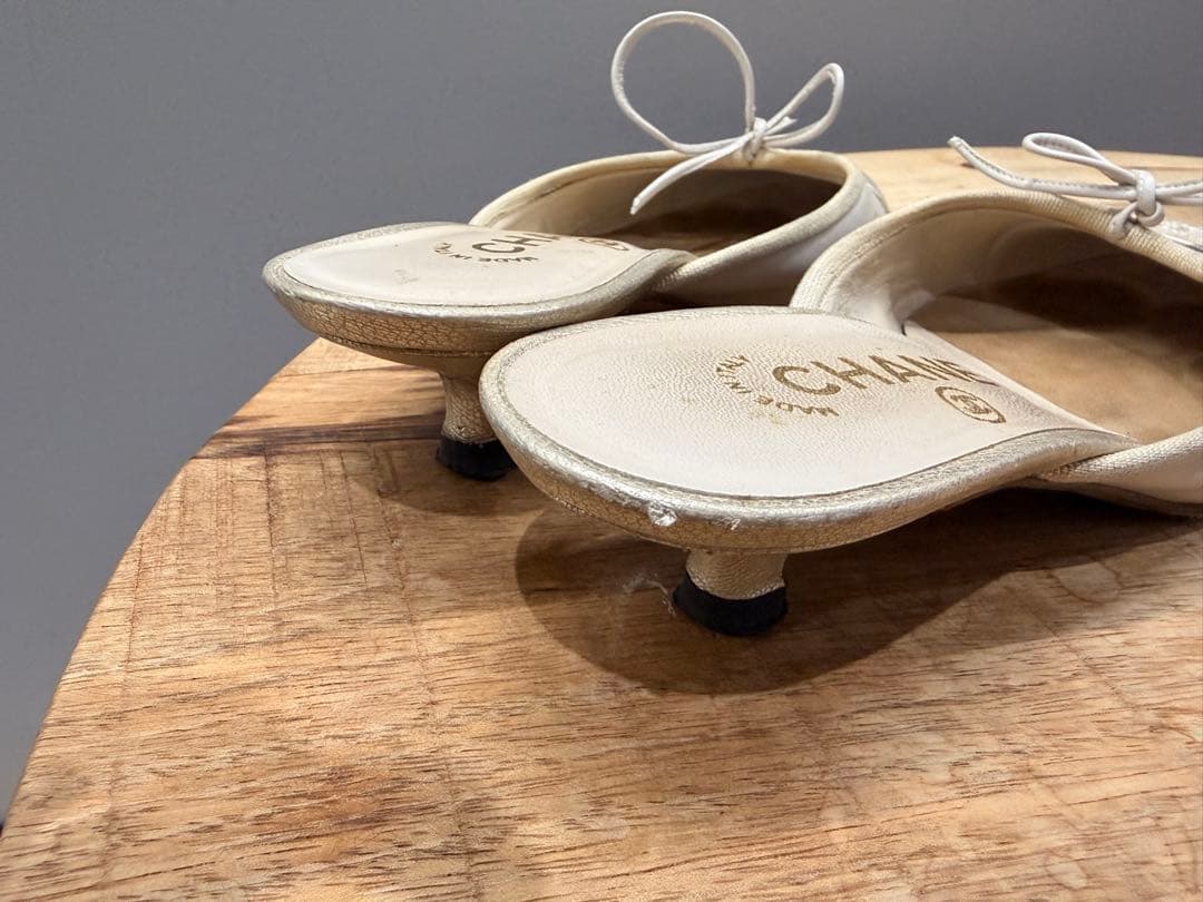 CHANEL ココマーク サンダルミュール リボン