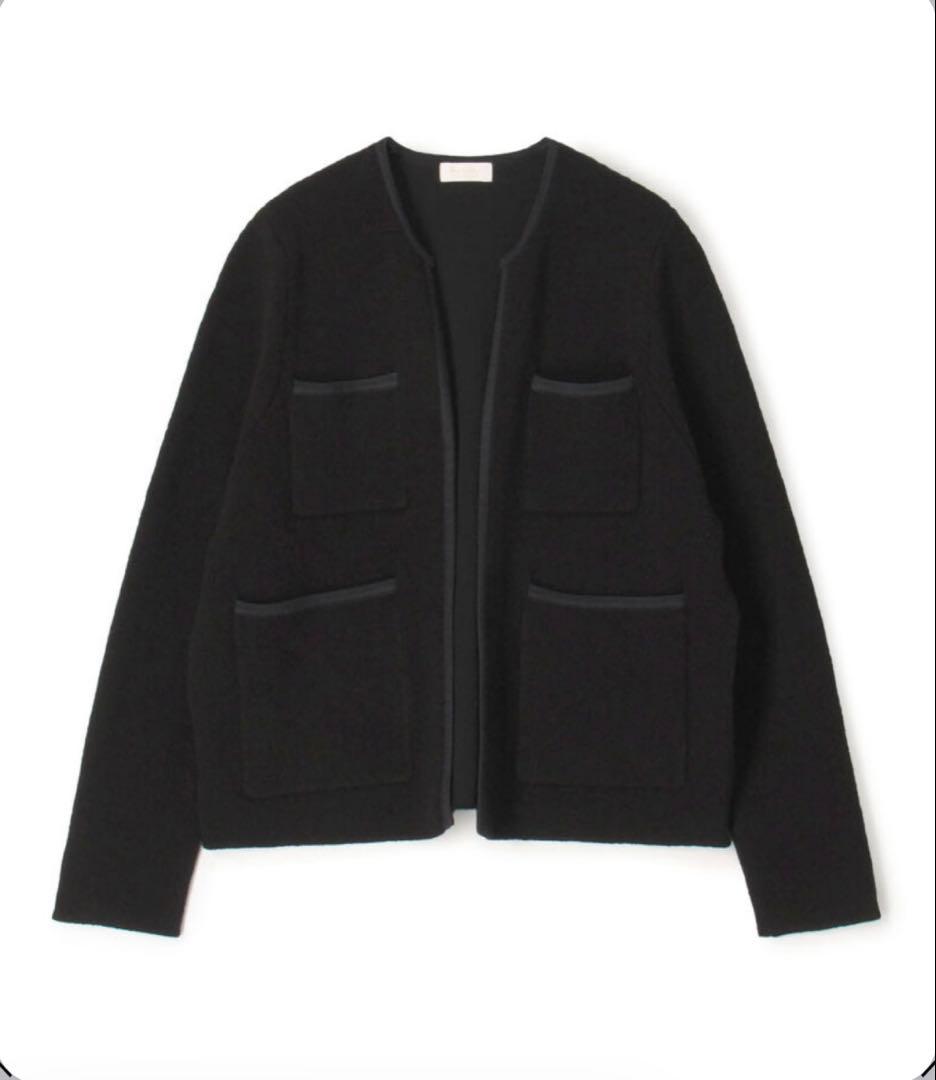 【未使用品】Ballseyウールナイロンブークレー　フロントオープンカーディガン