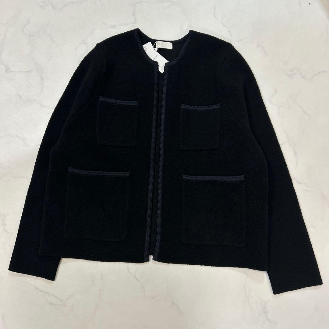 【未使用品】Ballseyウールナイロンブークレー　フロントオープンカーディガン