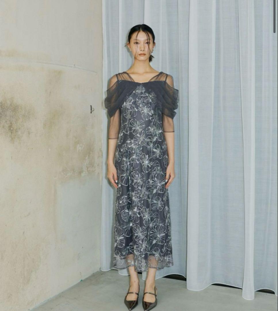 チュールドレープスパンコールドレス andresd