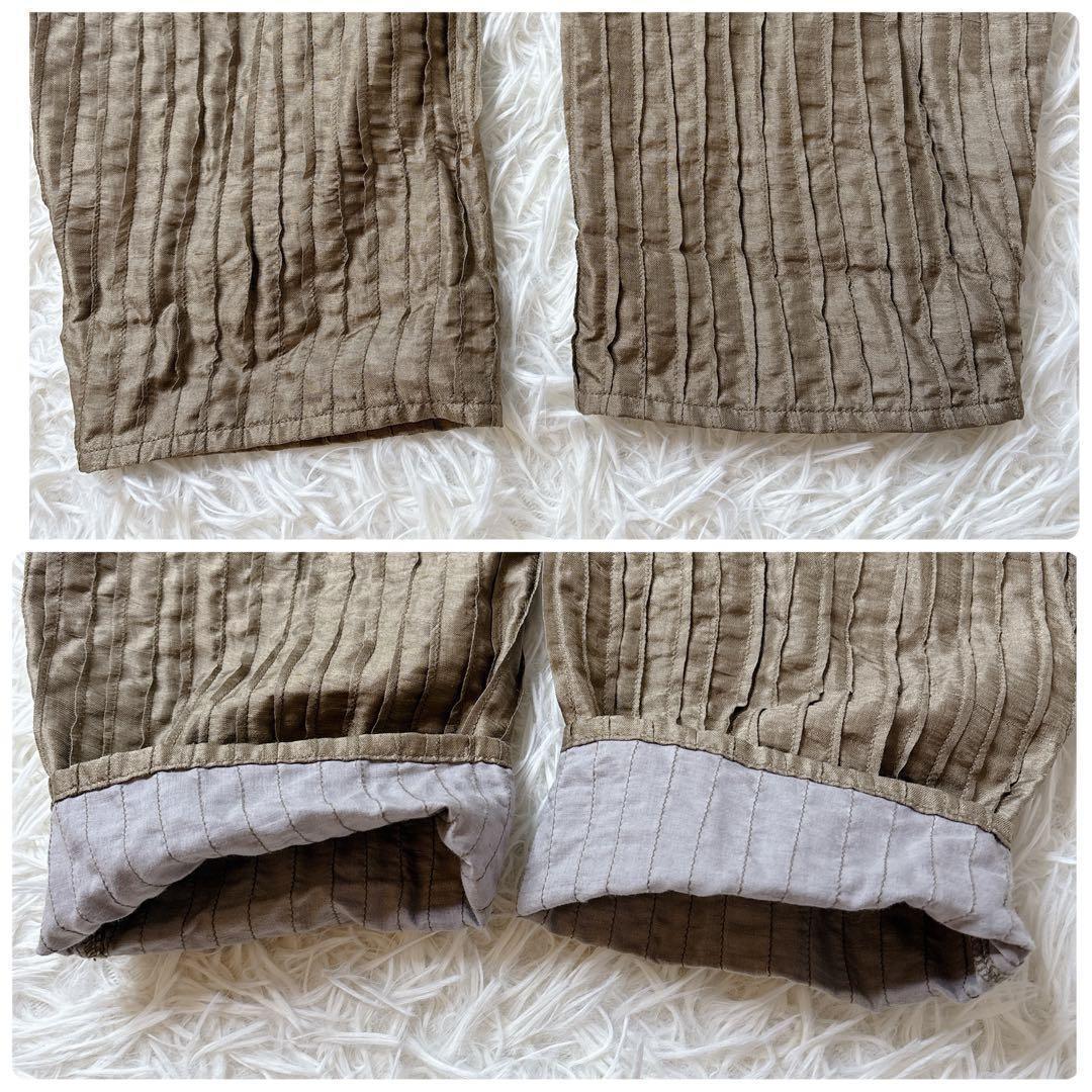 ヨーガンレール シルク×コットン ピンタック チュニック マオカラー ベージュ