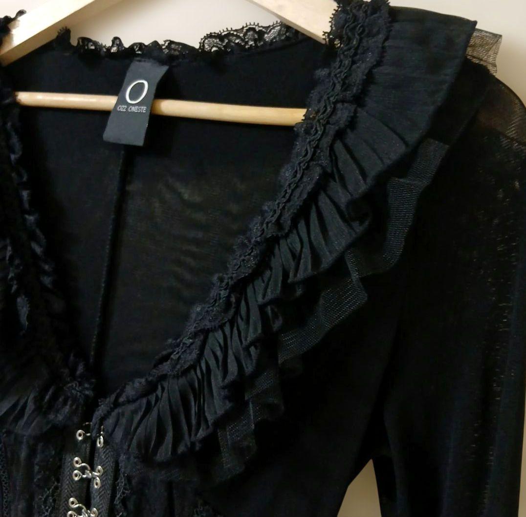 丸眼鏡さま専用♥️OZZONESTE♥️コルセット編み上げフリルドレス風カーデ