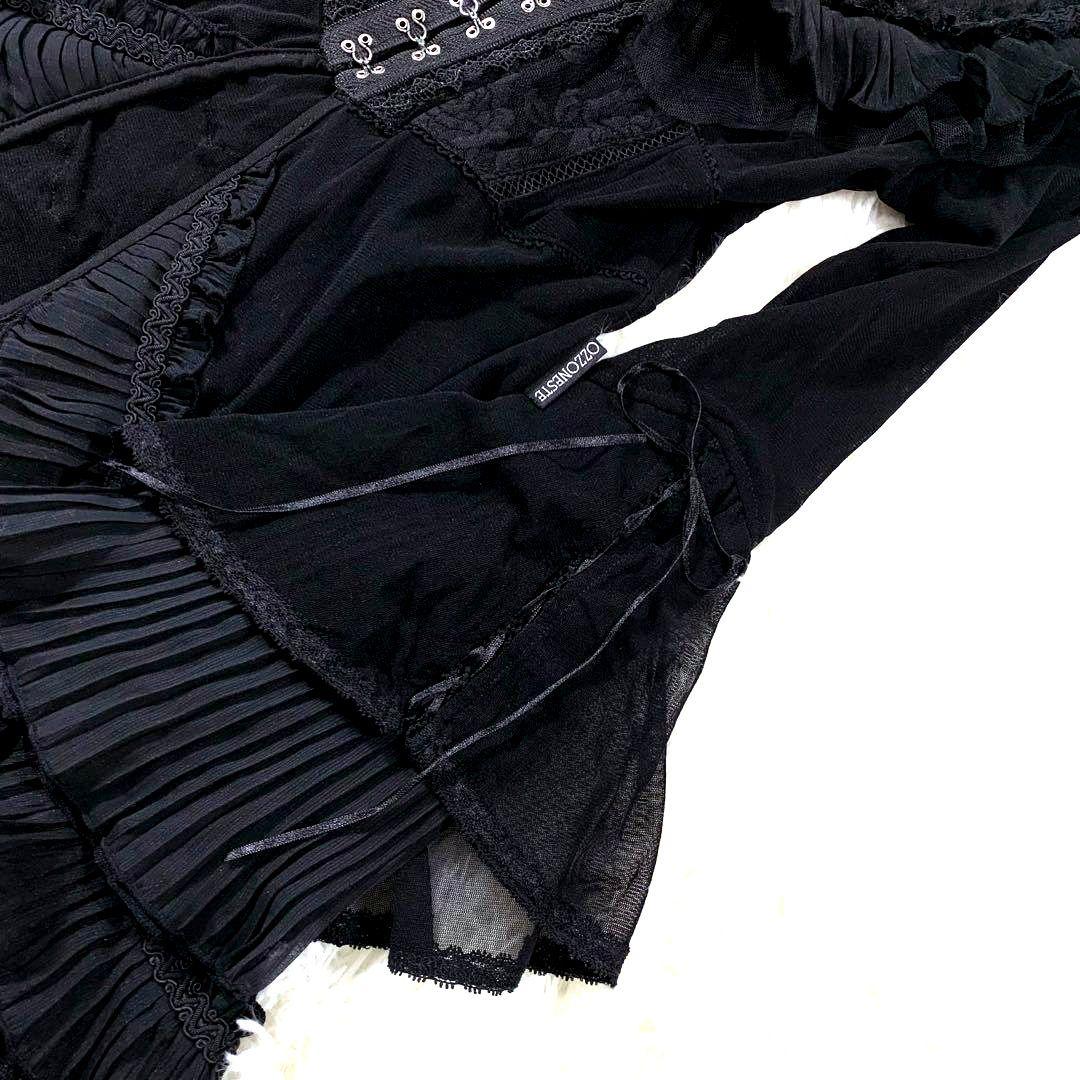 丸眼鏡さま専用♥️OZZONESTE♥️コルセット編み上げフリルドレス風カーデ