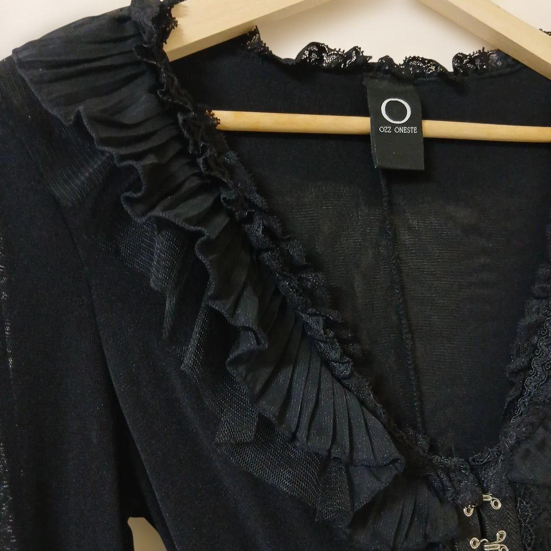 丸眼鏡さま専用♥️OZZONESTE♥️コルセット編み上げフリルドレス風カーデ