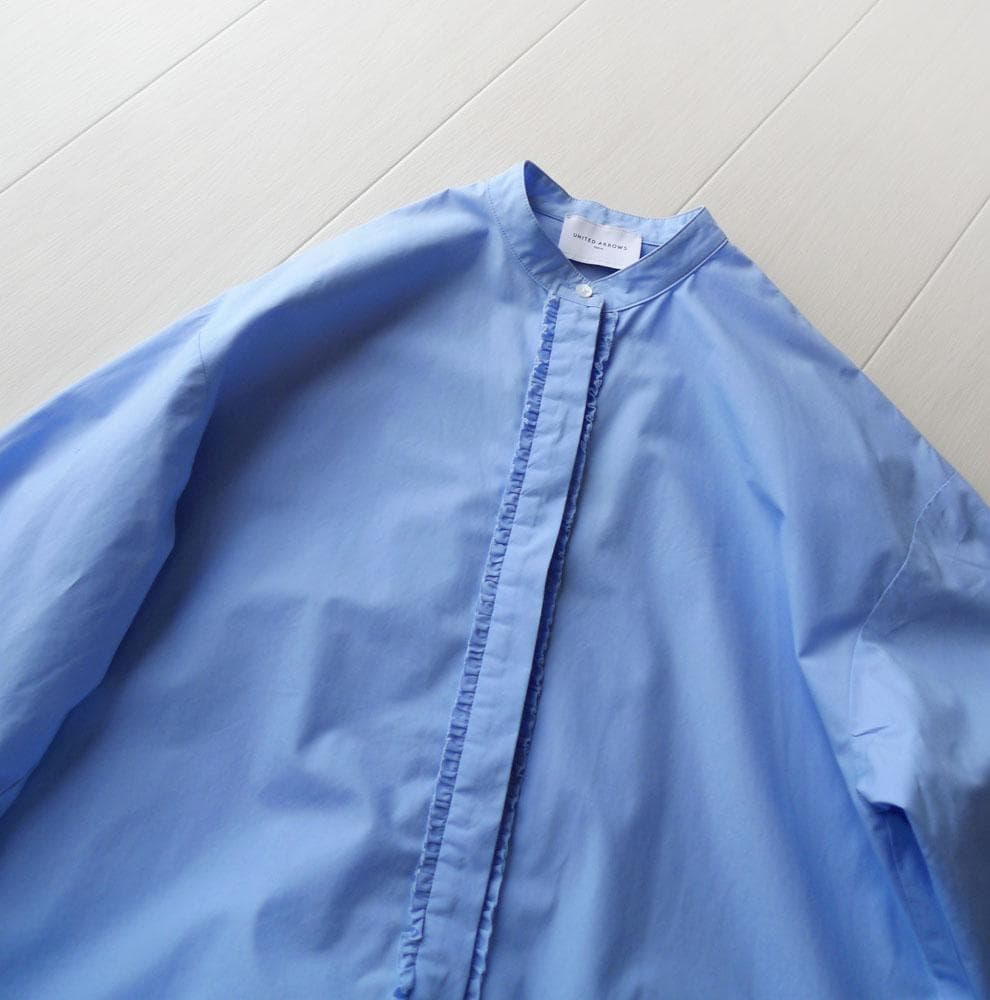ユナイテッドアローズ TOKYO 2万円 スタンドカラーのフリルシャツ E374