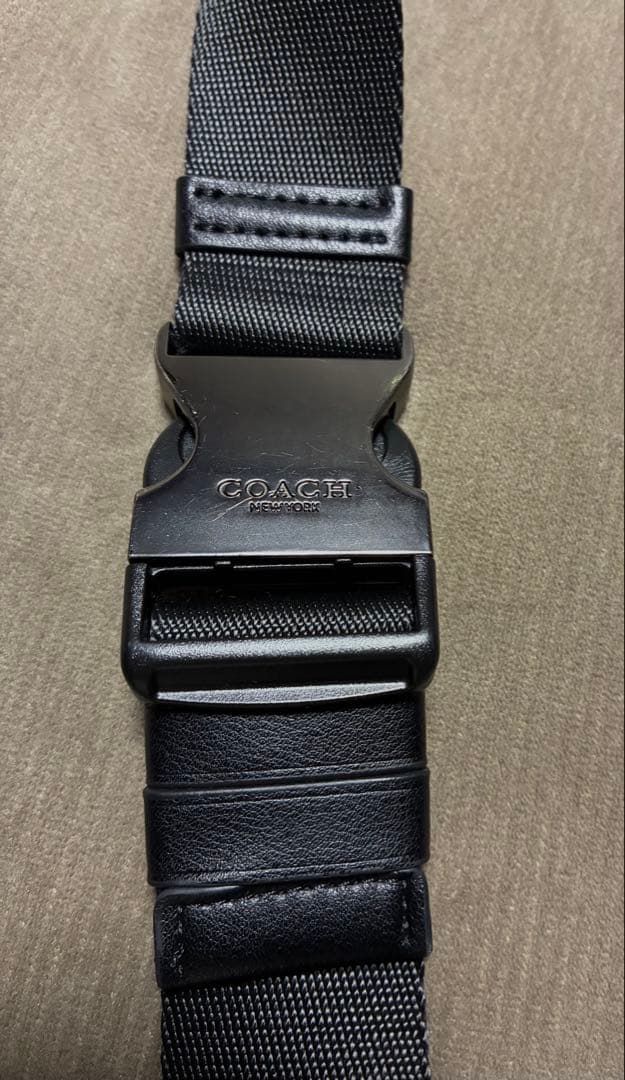 新年特割COACH ブラック レザー ショルダーバッグ　ヘタリなし