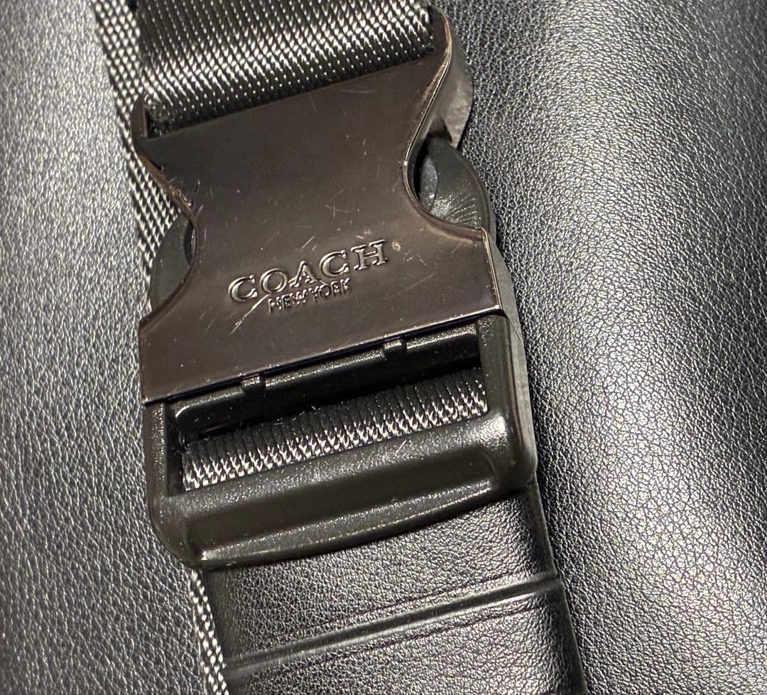 新年特割COACH ブラック レザー ショルダーバッグ　ヘタリなし