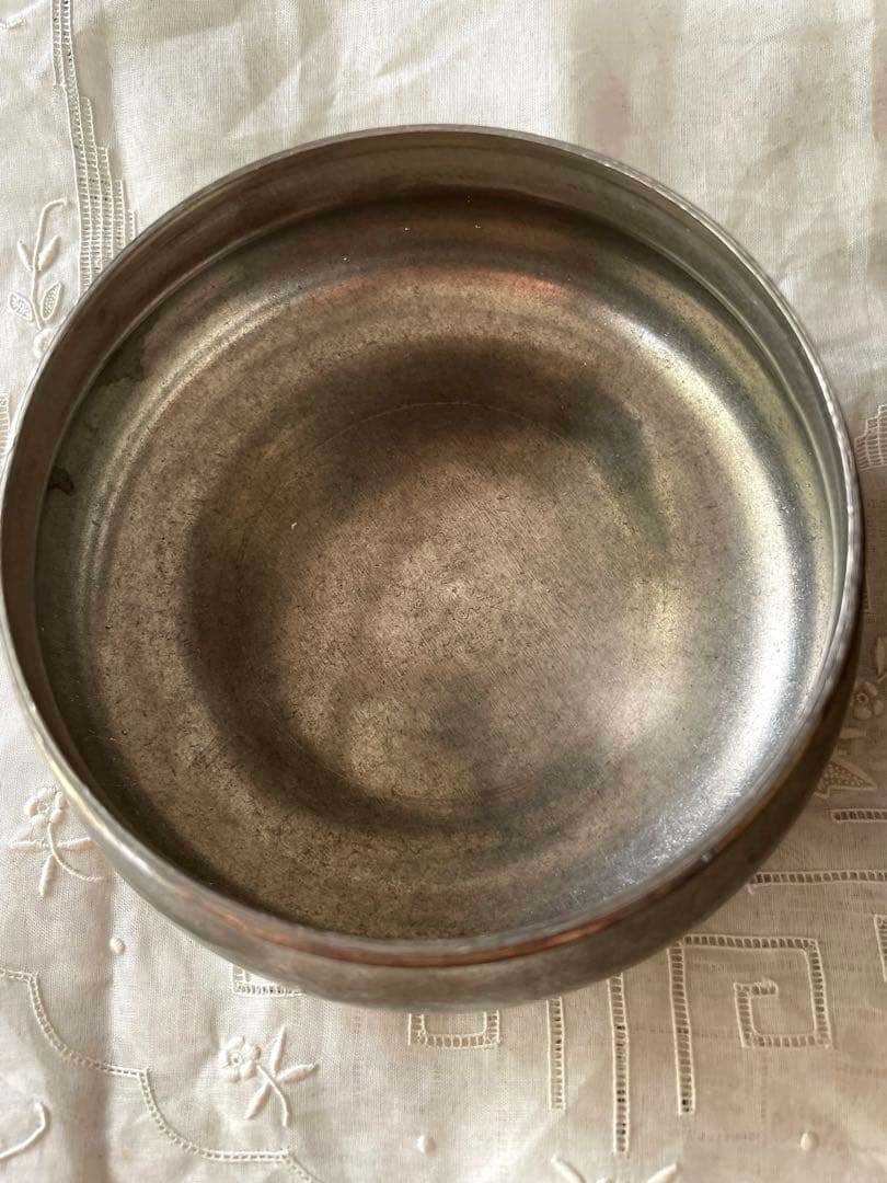 フランス　アンティーク　エタン花模様小物入れ