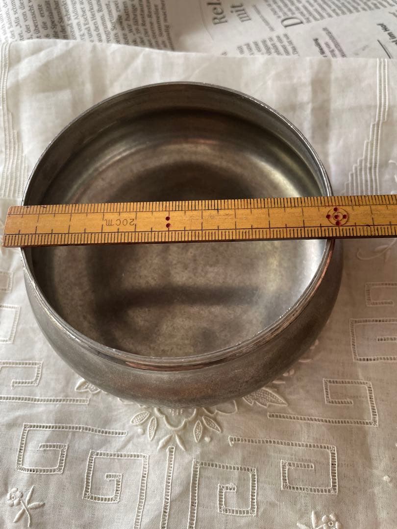 フランス　アンティーク　エタン花模様小物入れ