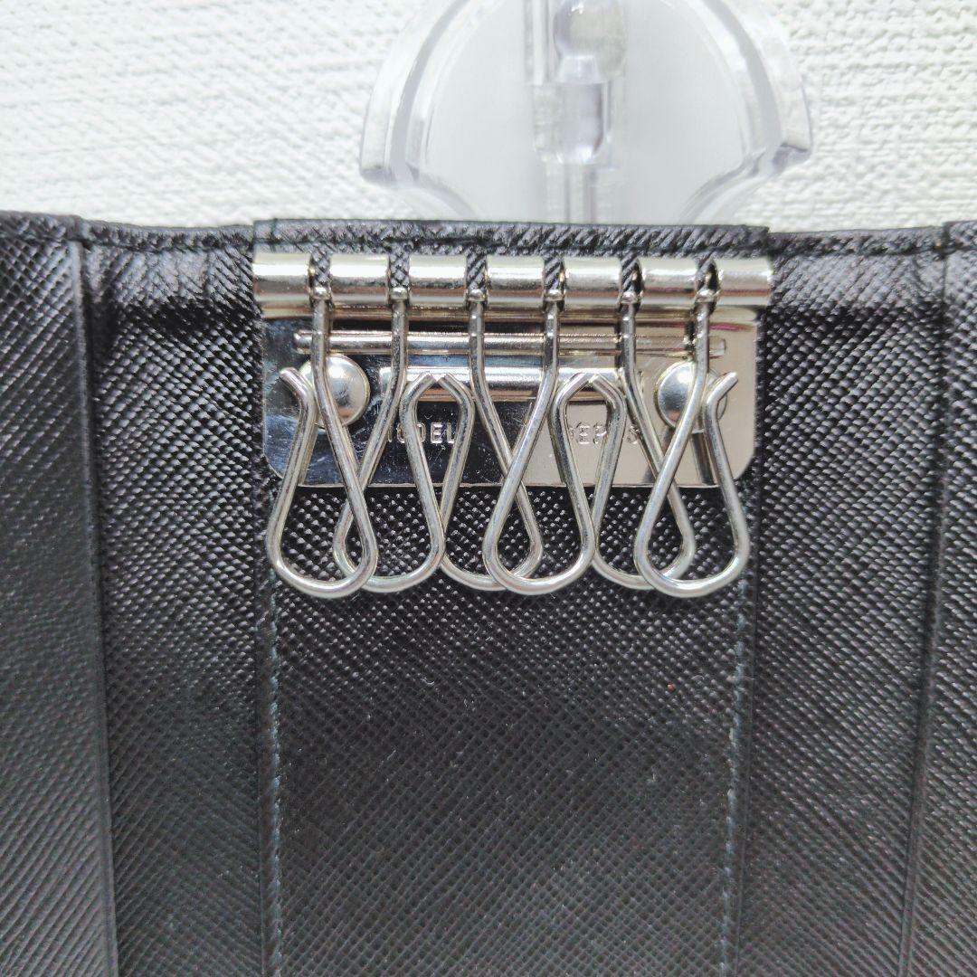 極美品 PRADA プラダ ブラック 6連キーケース テスート　即出荷