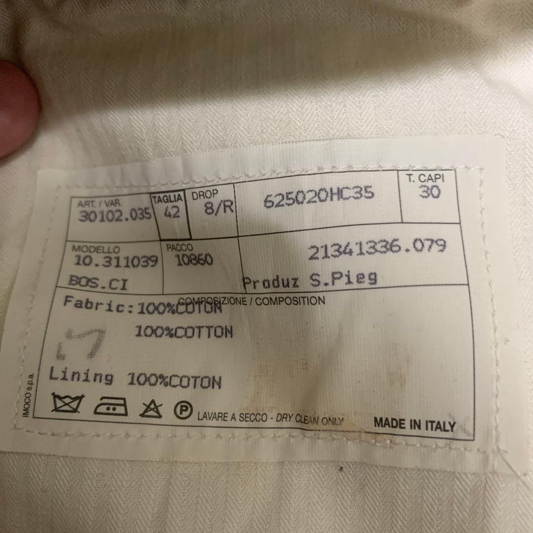 HERMESブラウン コットンパンツ黒レザーパッチ