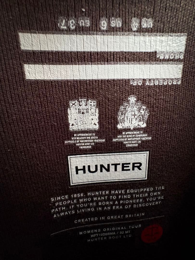 未使用　HUNTER 長靴 レインブーツ　ブラウン 23cm