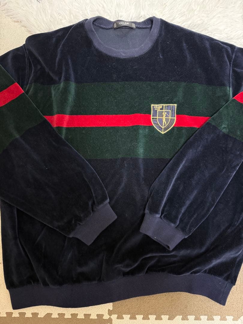 CELINE セリーヌ ヴィンテージ ベロア トレーナー スウェット