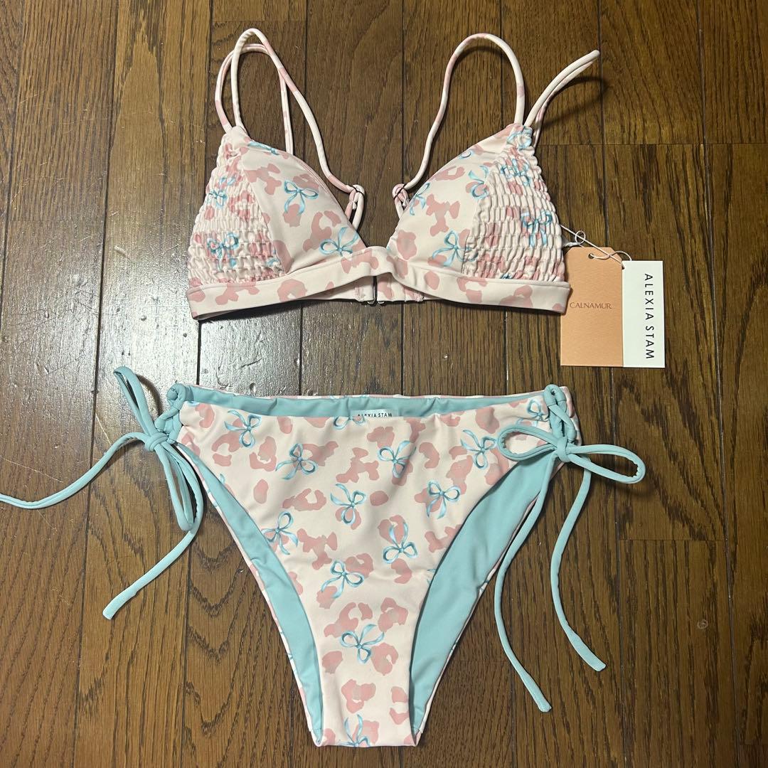 ALEXIA STAM CALNAMUR レオパードリボンビキニ