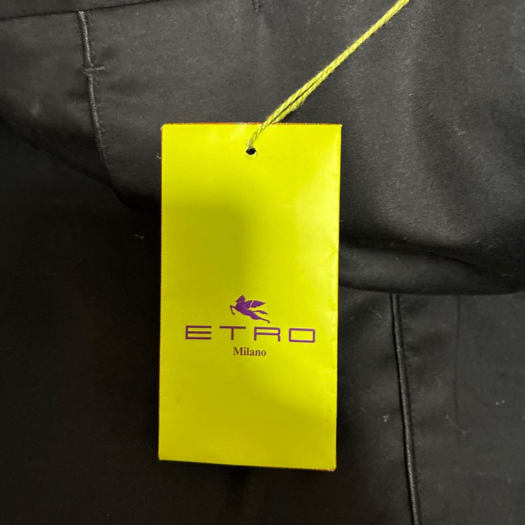 エトロ　黒 スラックス タグ付き　56サイズ