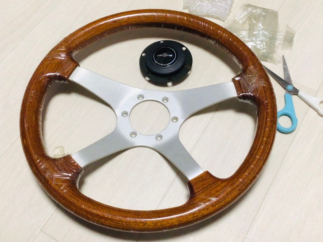 パーソナル 当時物 ウッドステアリング φ350 マホガニー 未使用/完品