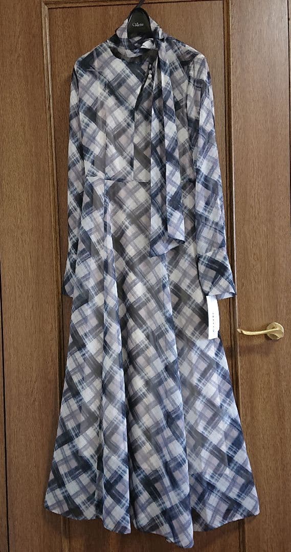 2025AW　FRAY I.D デザインボウタイシアープリントワンピース