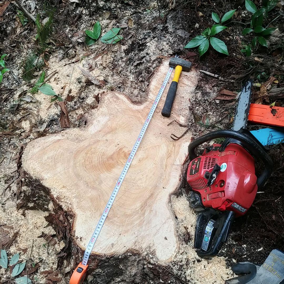 丸太スツール　丸太サイドテーブル　ヒノキ