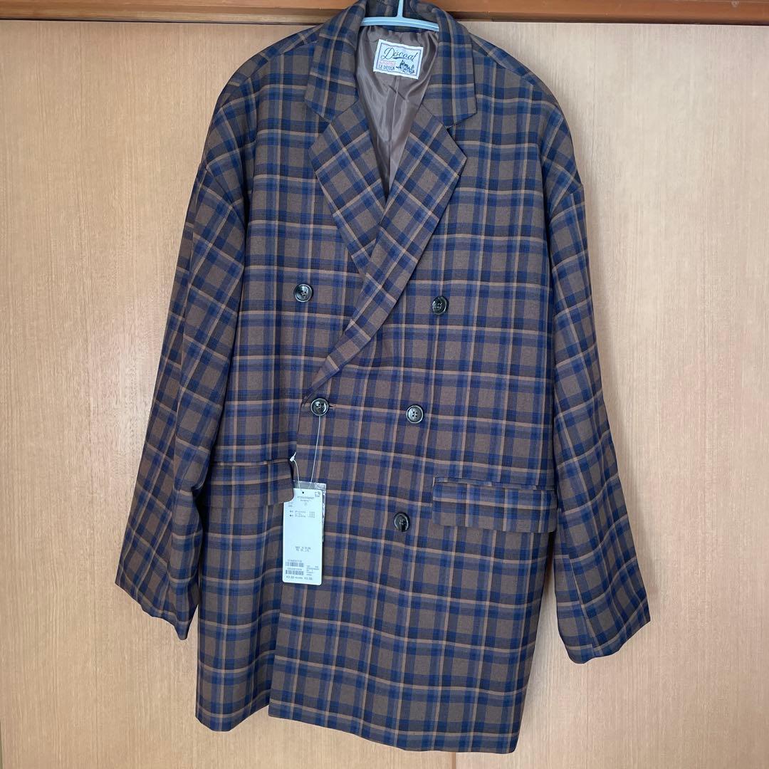 【タグ付き】 DISCOAT チェックWブレストジャコット　ユニセックス