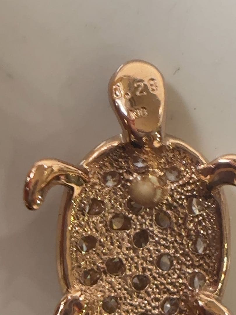 ラぺルピン K18 亀 タイタック ダイヤモンド 0.28ct タイピン k18