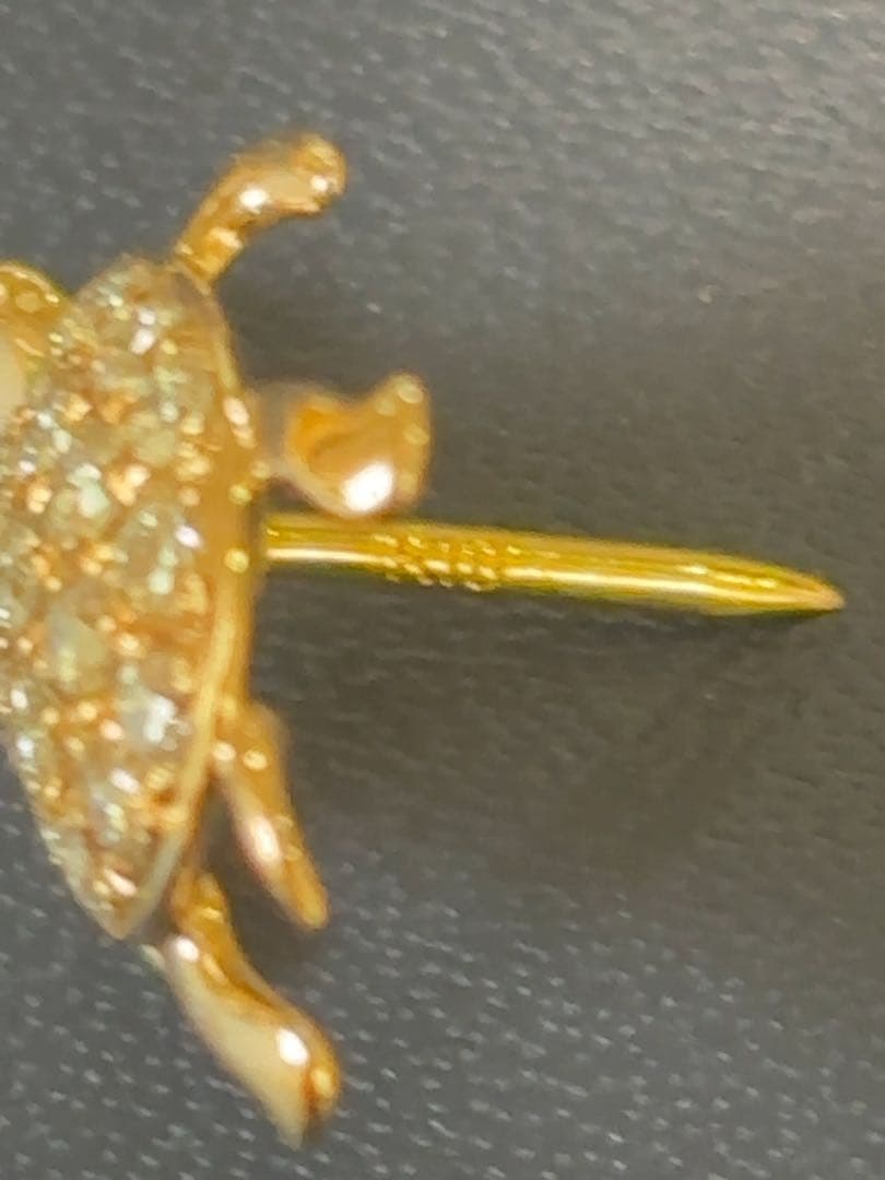 ラぺルピン K18 亀 タイタック ダイヤモンド 0.28ct タイピン k18